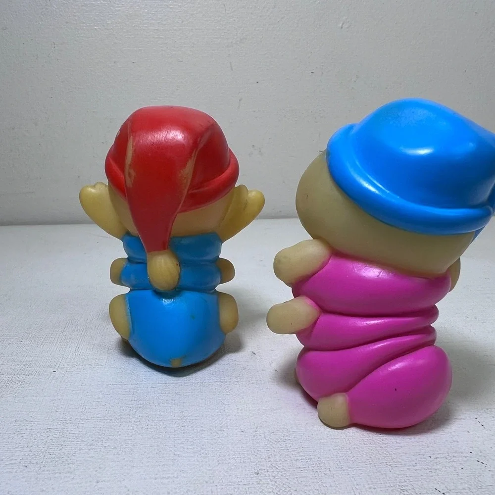 Vintage Playskool Glo Worm Friends Finger Puppets 80s Glow In The Dark Set of 2